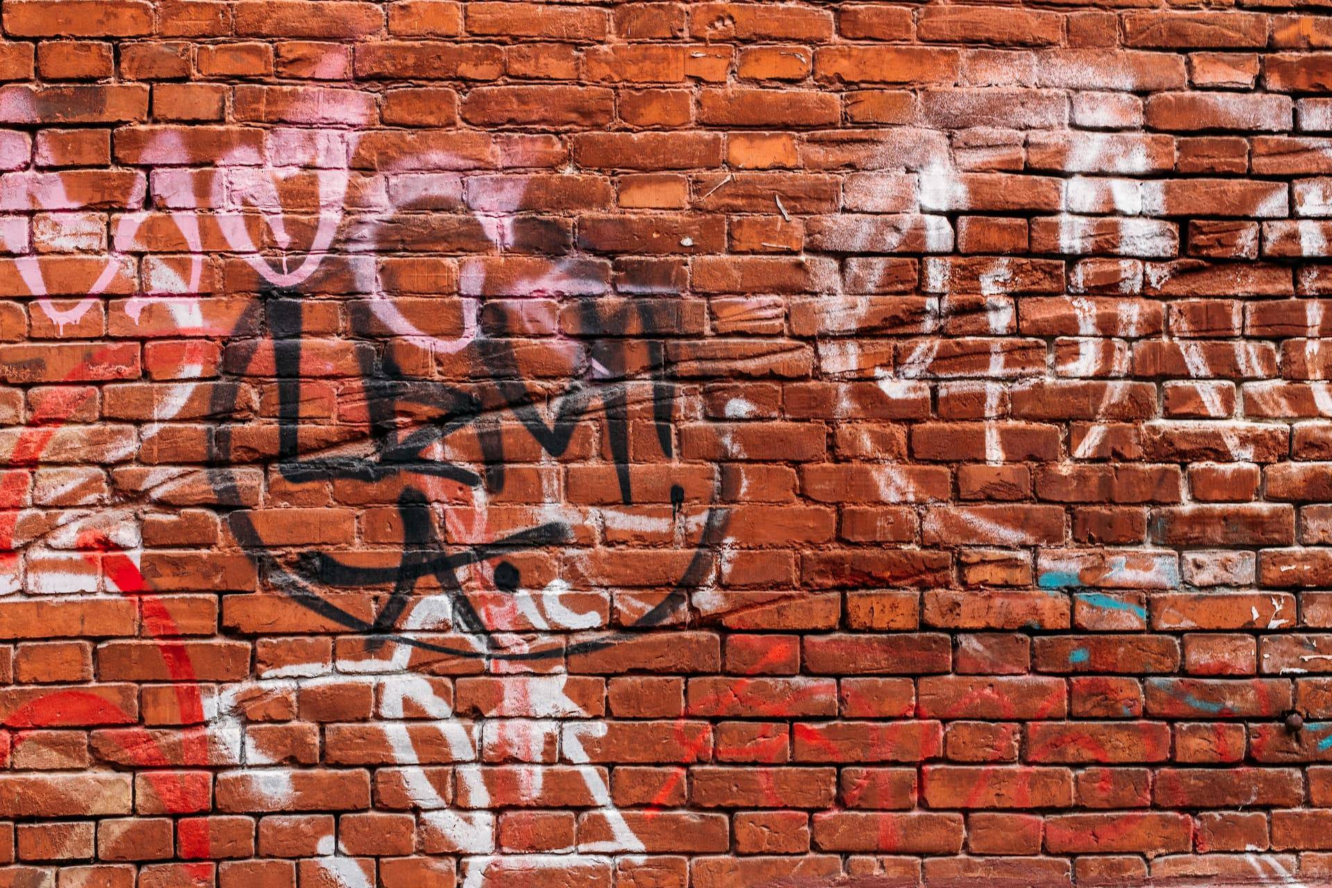 anti graffiti paint on a wall